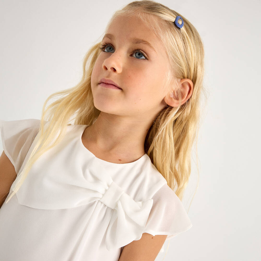 Mayoral-Girls' Elegant White Chiffon Top | Childrensalon Outlet