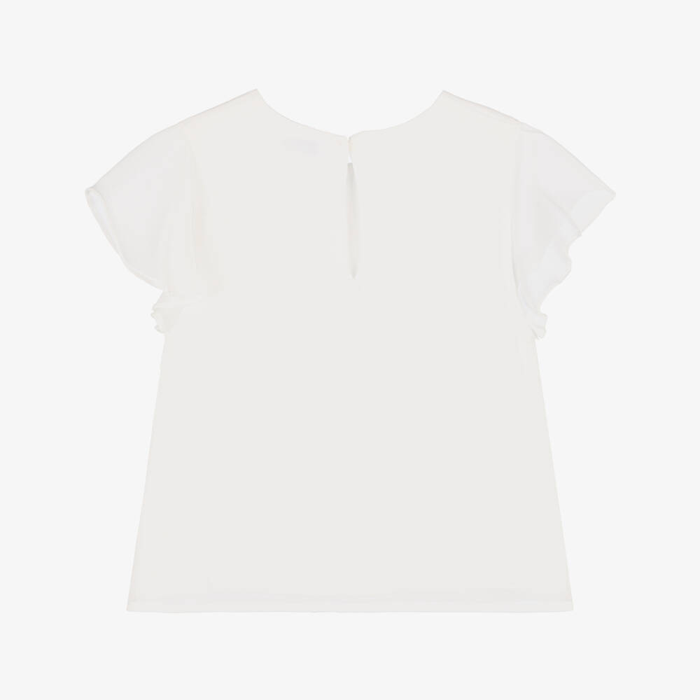 Mayoral-Girls' Elegant White Chiffon Top | Childrensalon Outlet