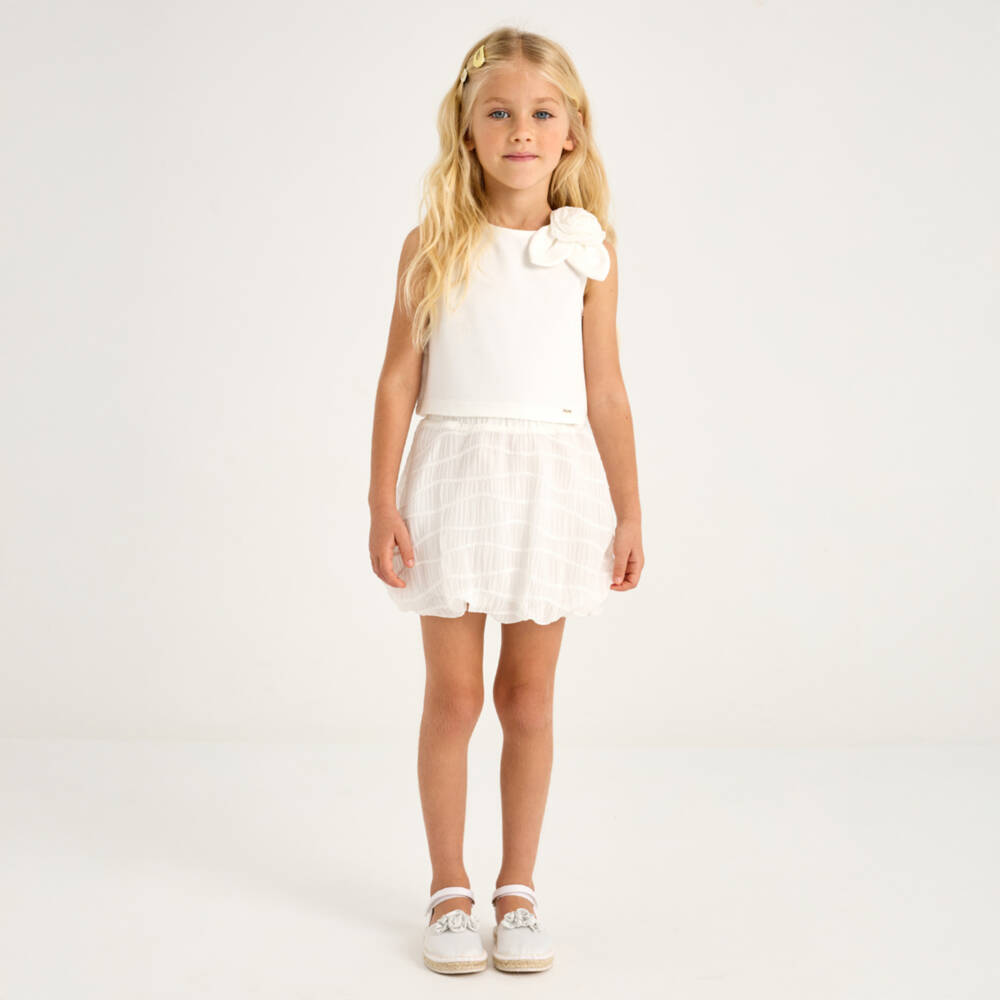 Mayoral-Girls Elegant White Ensemble | Childrensalon Outlet