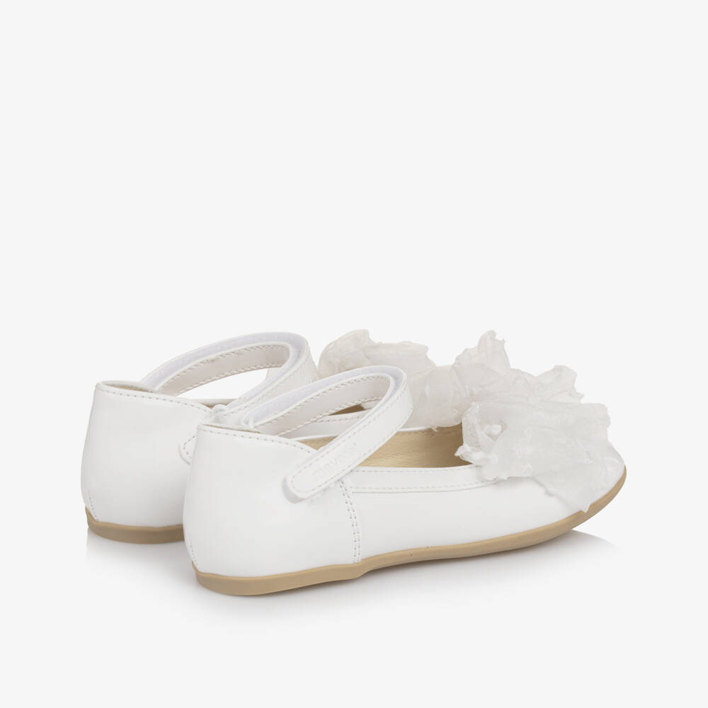 Mayoral-Girls Elegant White Organza Ruffle Shoes | Childrensalon Outlet