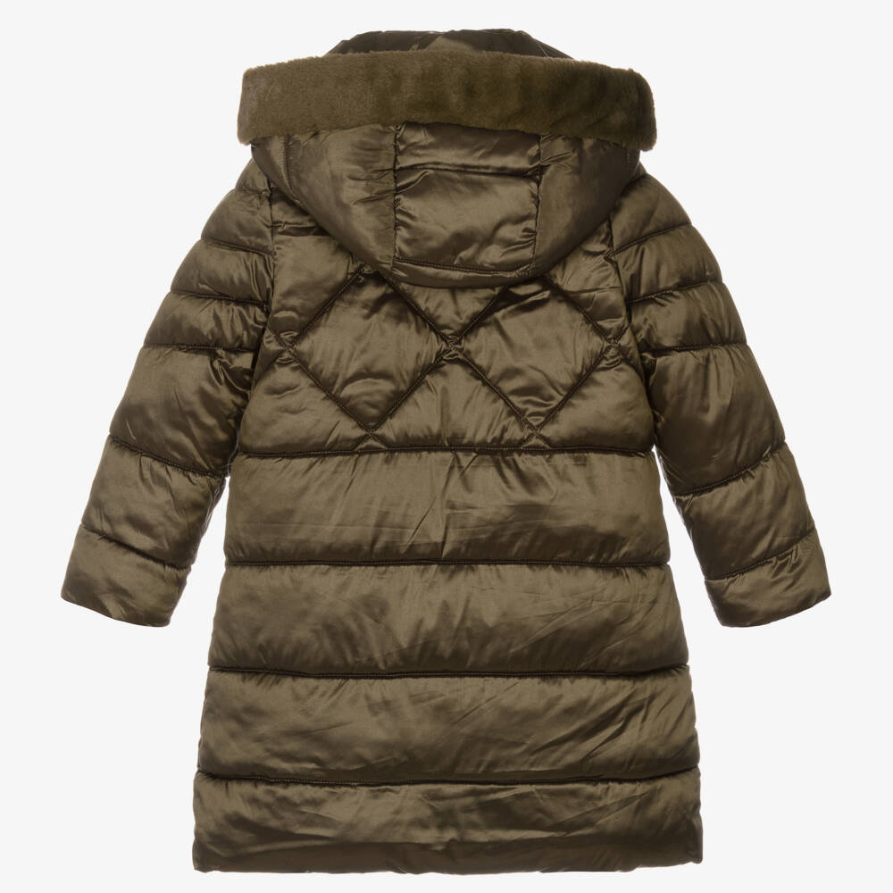 Mayoral-Зеленый пуховик с капюшоном для девочек | Childrensalon Outlet