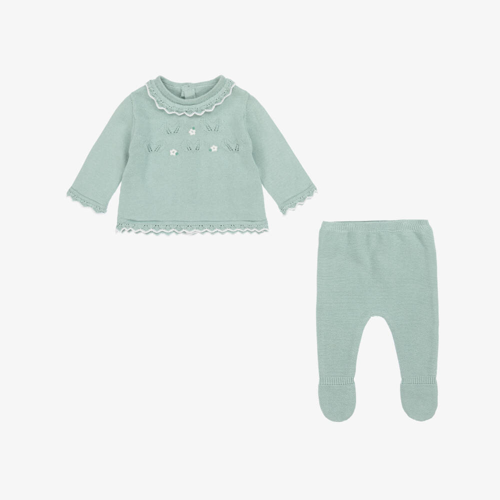 Mayoral Newborn-Girls Emerald Knit Two-Piece Set | Childrensalon Outlet