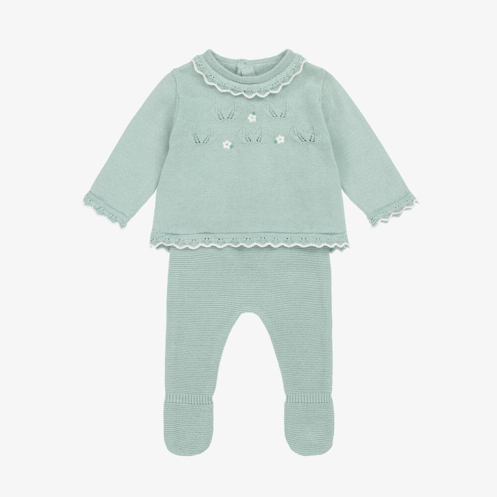 Mayoral Newborn-Girls Emerald Knit Two-Piece Set | Childrensalon Outlet