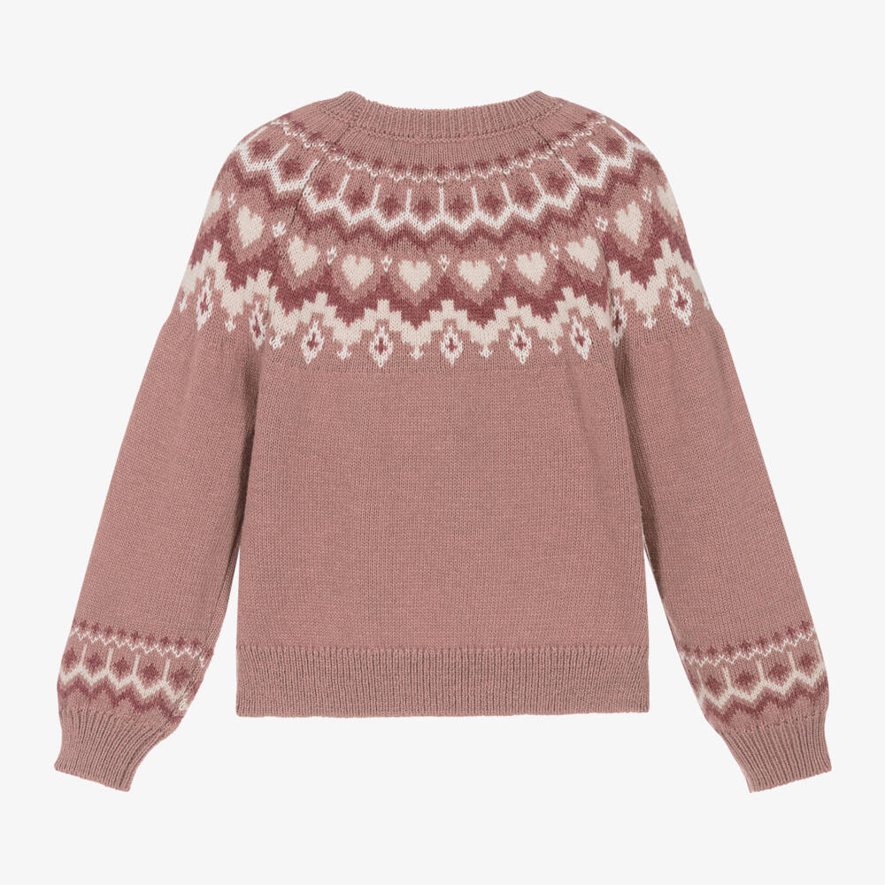 Mayoral-Girls Fair Isle Pink Sweater | Childrensalon Outlet