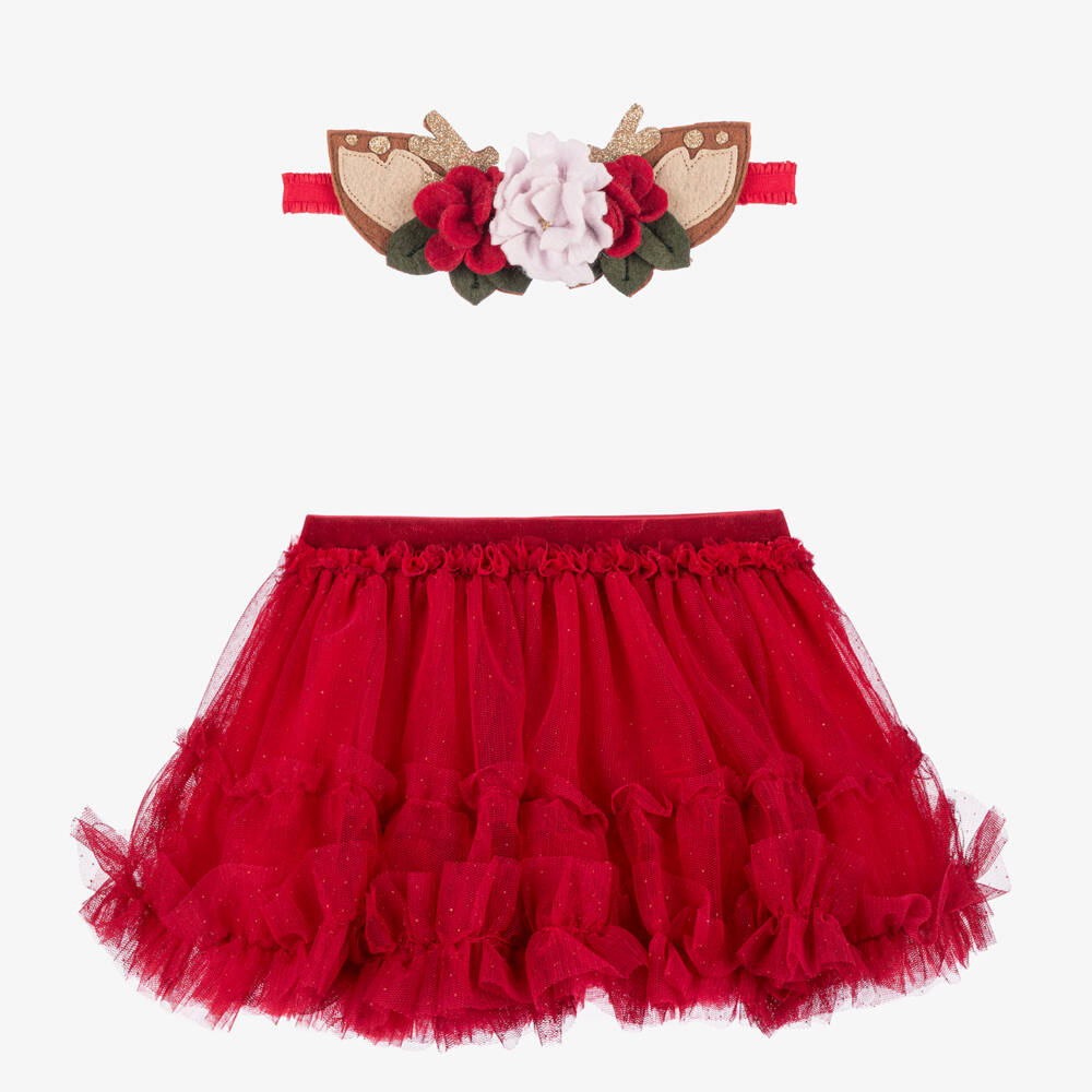 Mayoral Newborn-Girls Festive Red Tulle Skirt | Childrensalon Outlet