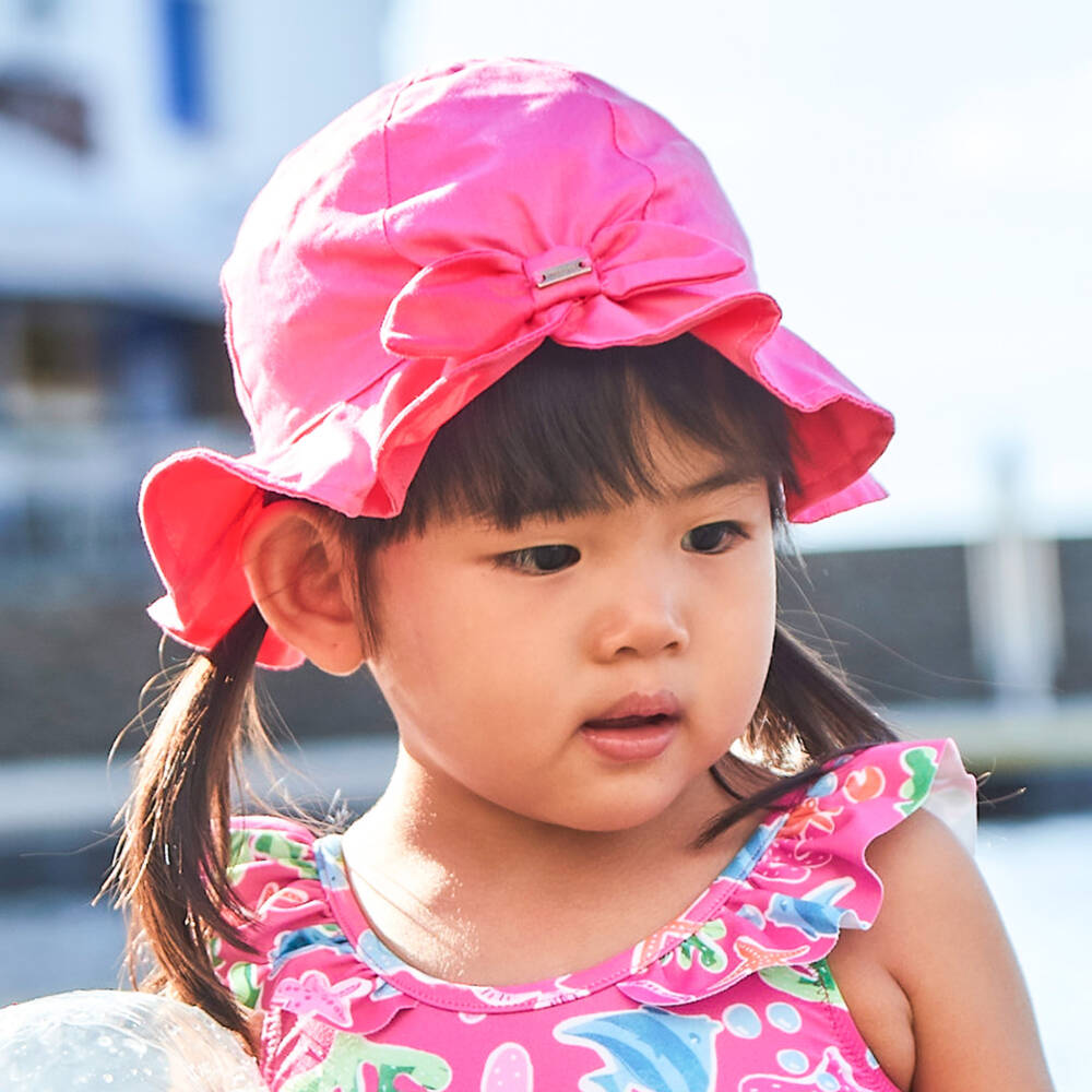 مايورال-قبعة شمسية قطنية وردية للبنات | Childrensalon Outlet