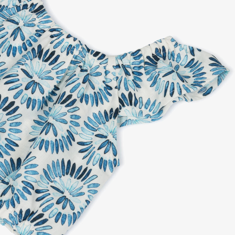 Mayoral-Girls Floral Blue Summer Ensemble | Childrensalon Outlet