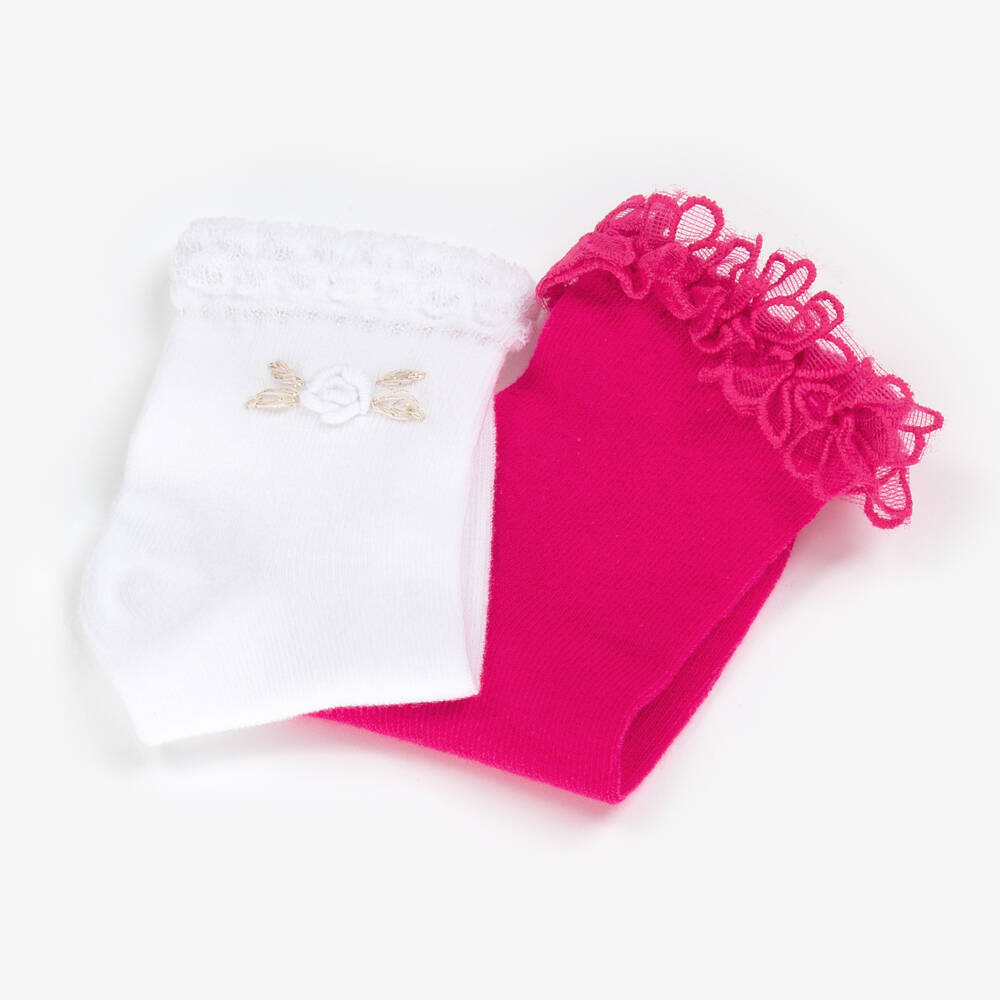 Mayoral-Girls Floral Cotton Sock Duo | Childrensalon Outlet