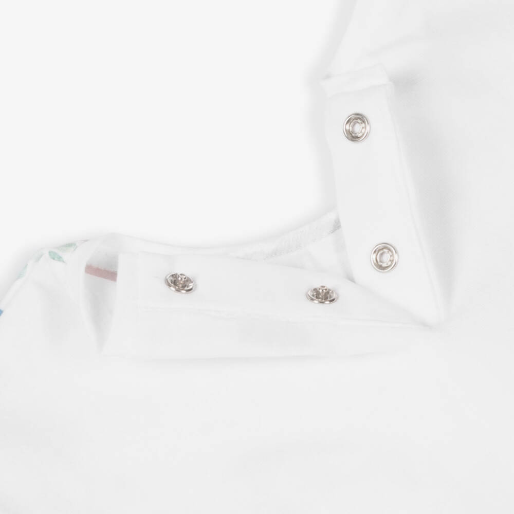 Mayoral-Girls Floral Frill Cotton Top | Childrensalon Outlet