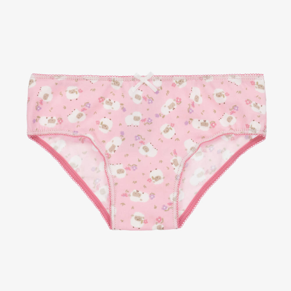 Mayoral-Girls Floral Pink Cotton Briefs Set | Childrensalon Outlet