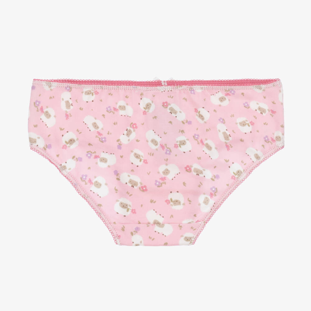 Mayoral-Girls Floral Pink Cotton Briefs Set | Childrensalon Outlet