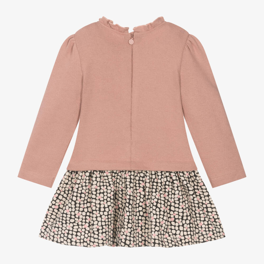 Mayoral-Girls Floral Pink Knit Dress | Childrensalon Outlet