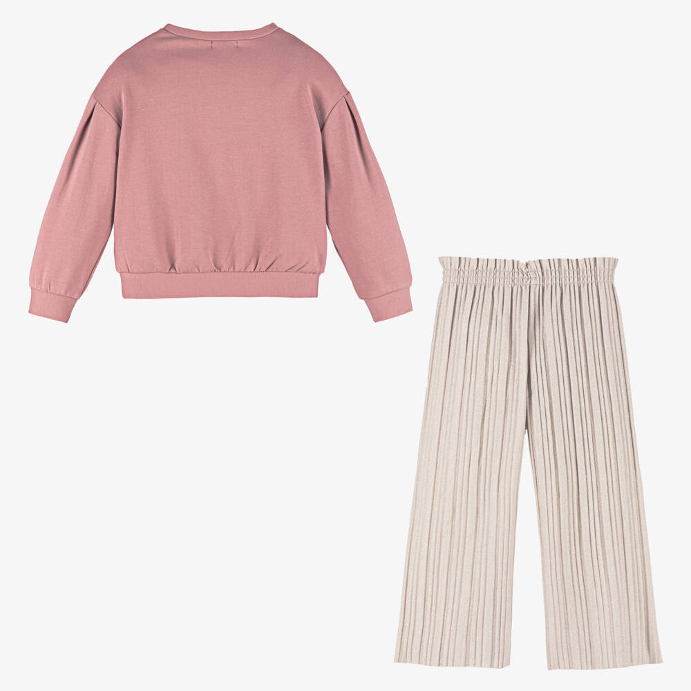 Mayoral-Girls Floral Pink Trouser Ensemble | Childrensalon Outlet