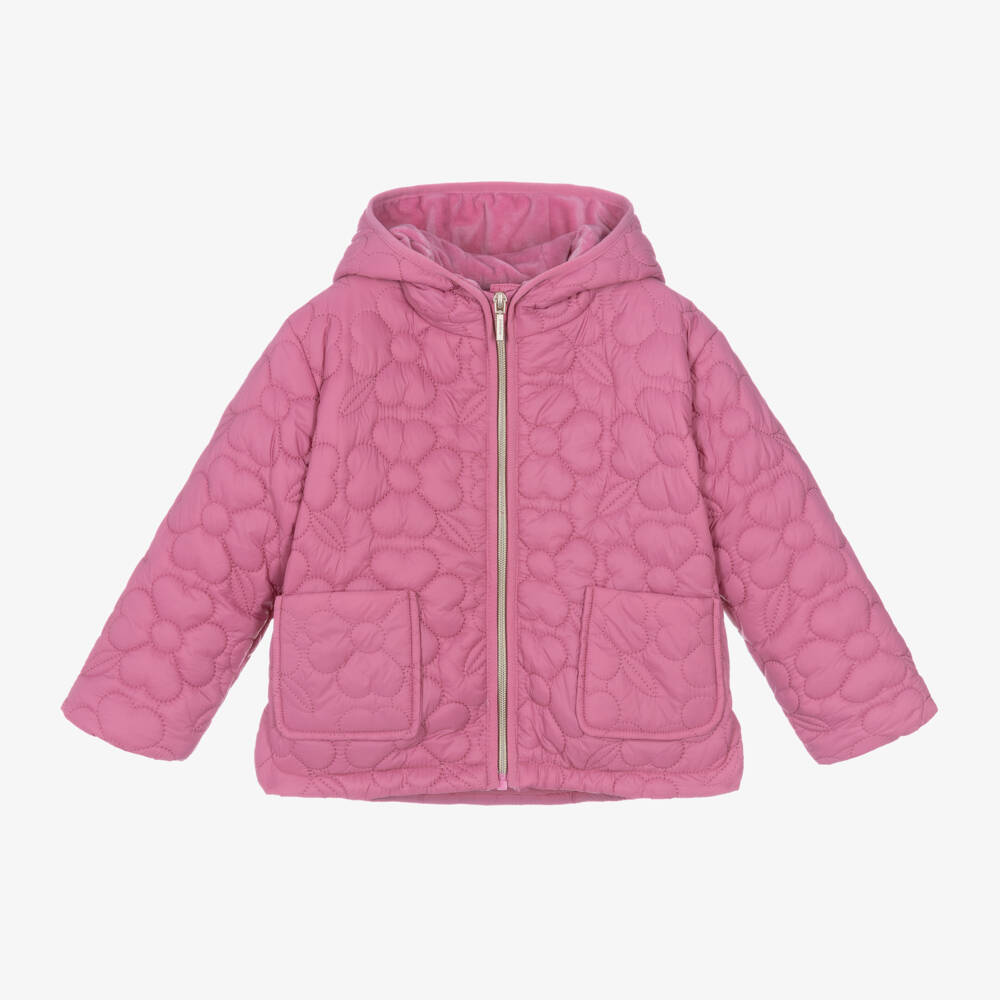 Mayoral-Girls Floral Quilted Pink Jacket | Childrensalon Outlet