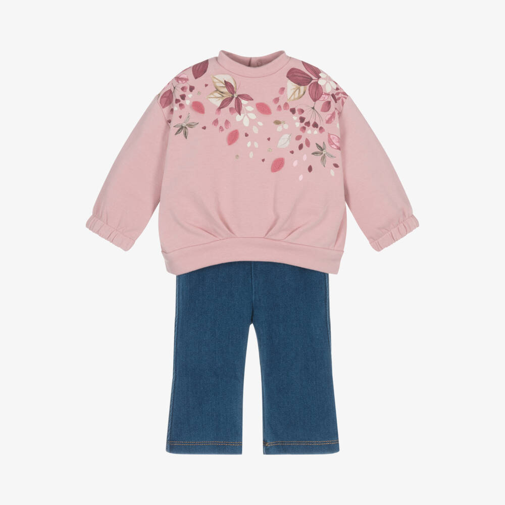 Mayoral-Girls Floral Sweatshirt & Jeggings Set | Childrensalon Outlet