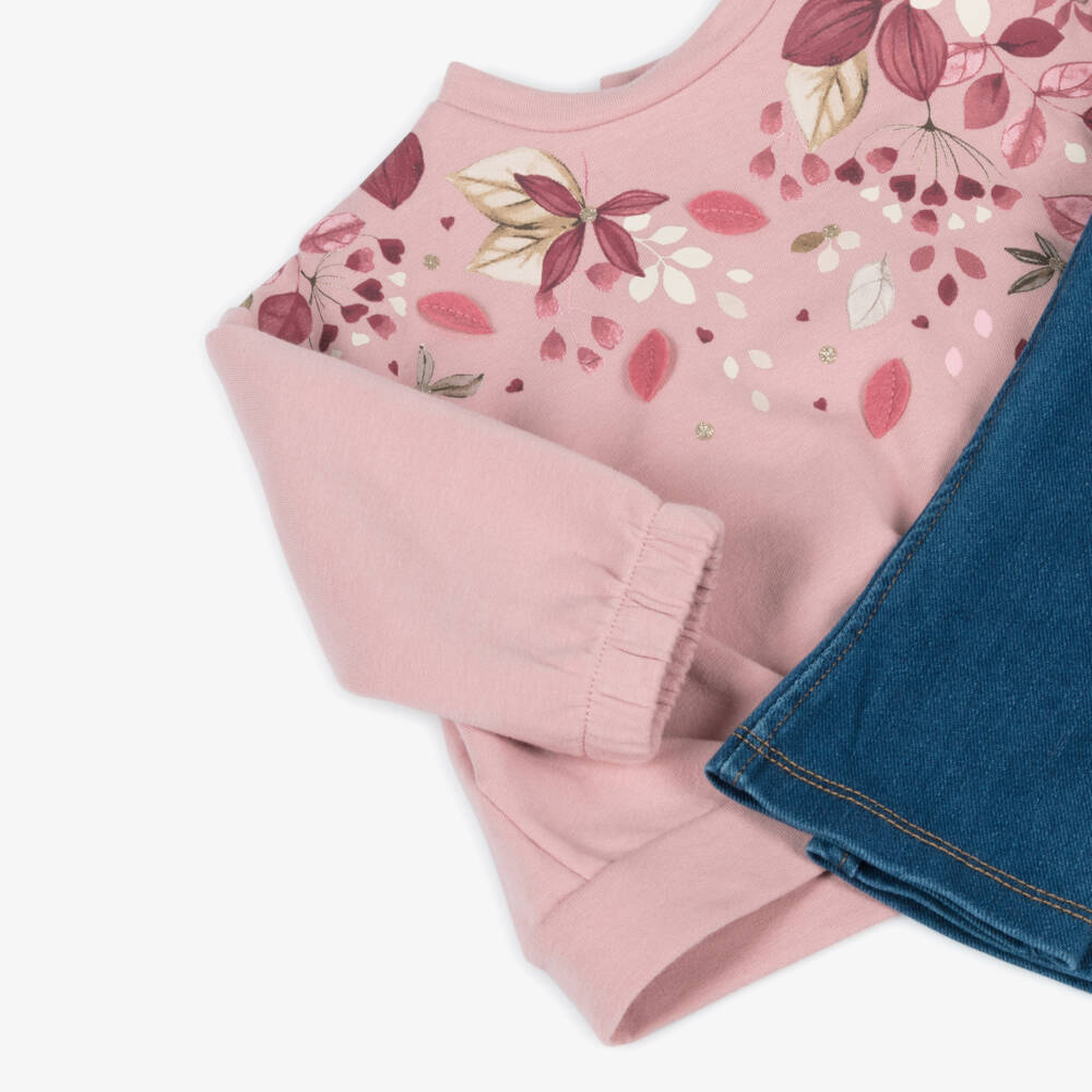 Mayoral-Girls Floral Sweatshirt & Jeggings Set | Childrensalon Outlet