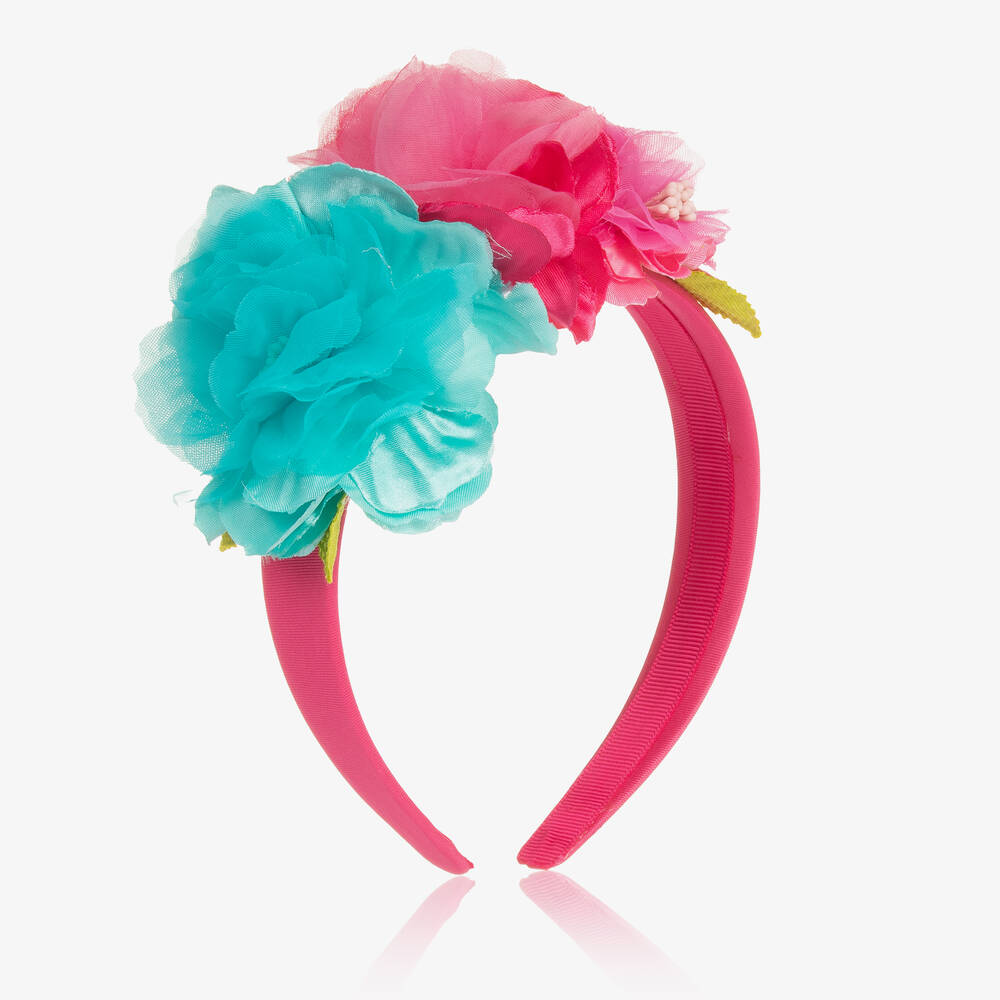 Mayoral-Girls Fuchsia Pink Flower Appliqué Hairband | Childrensalon Outlet