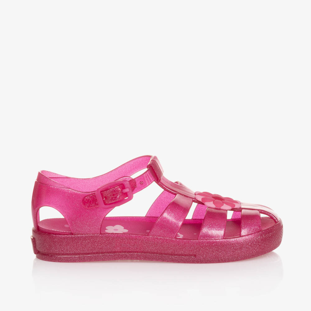 Hot pink jelly shoes store