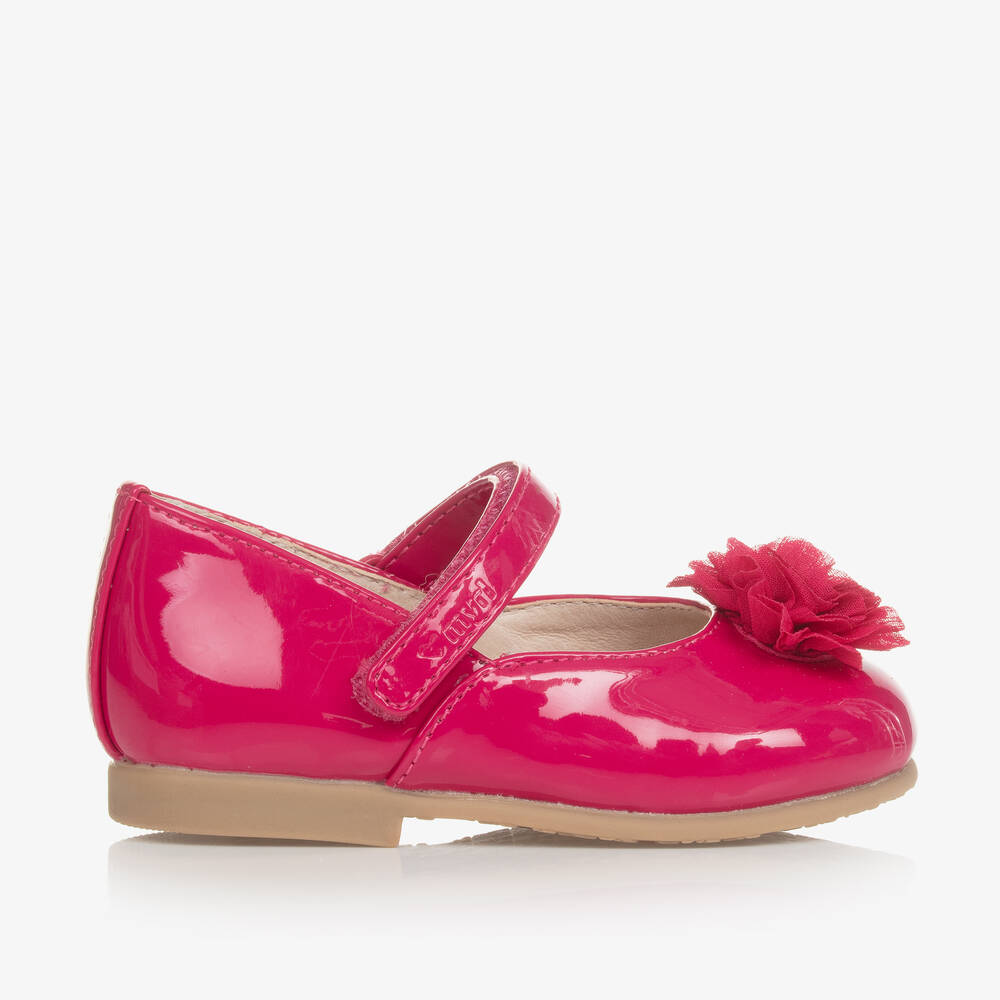 Mayoral-Girls Fuchsia Pink Patent Flower Shoes | Childrensalon Outlet