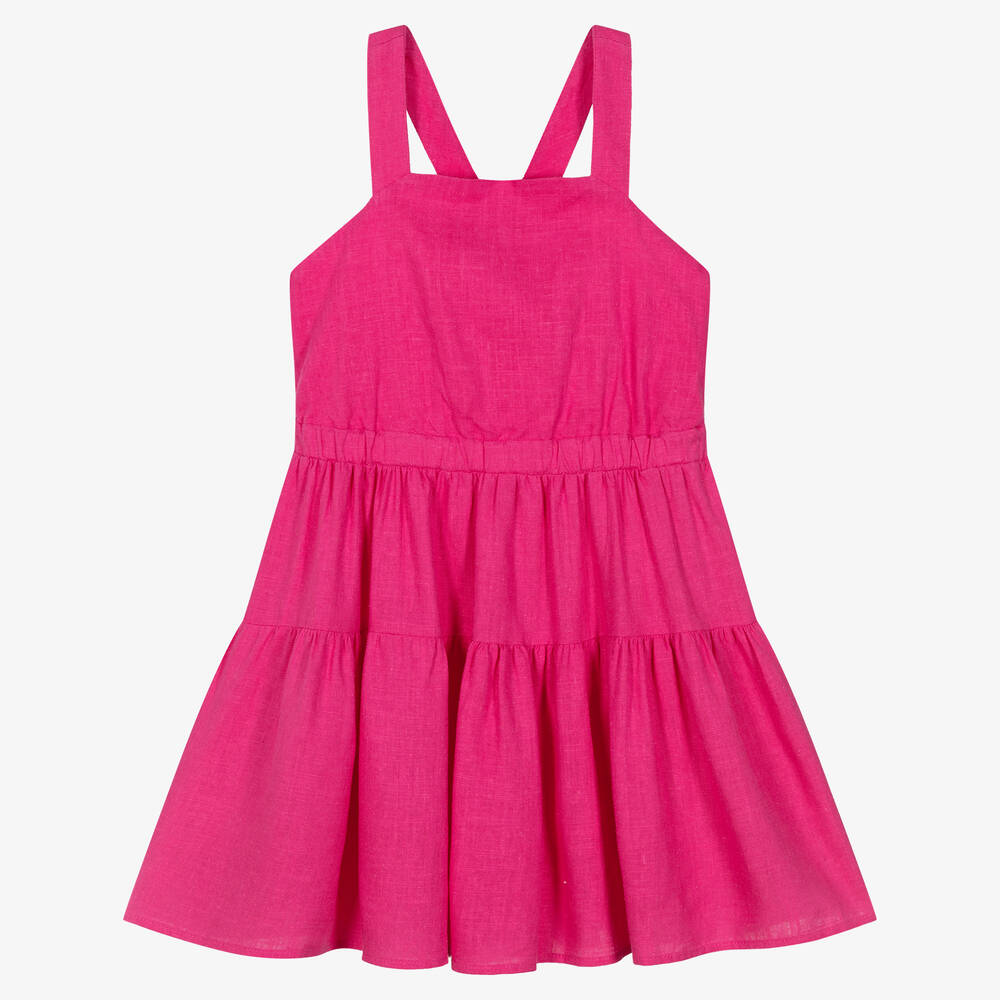 Mayoral - Многоярусное платье цвета фуксии для девочек | Childrensalon
