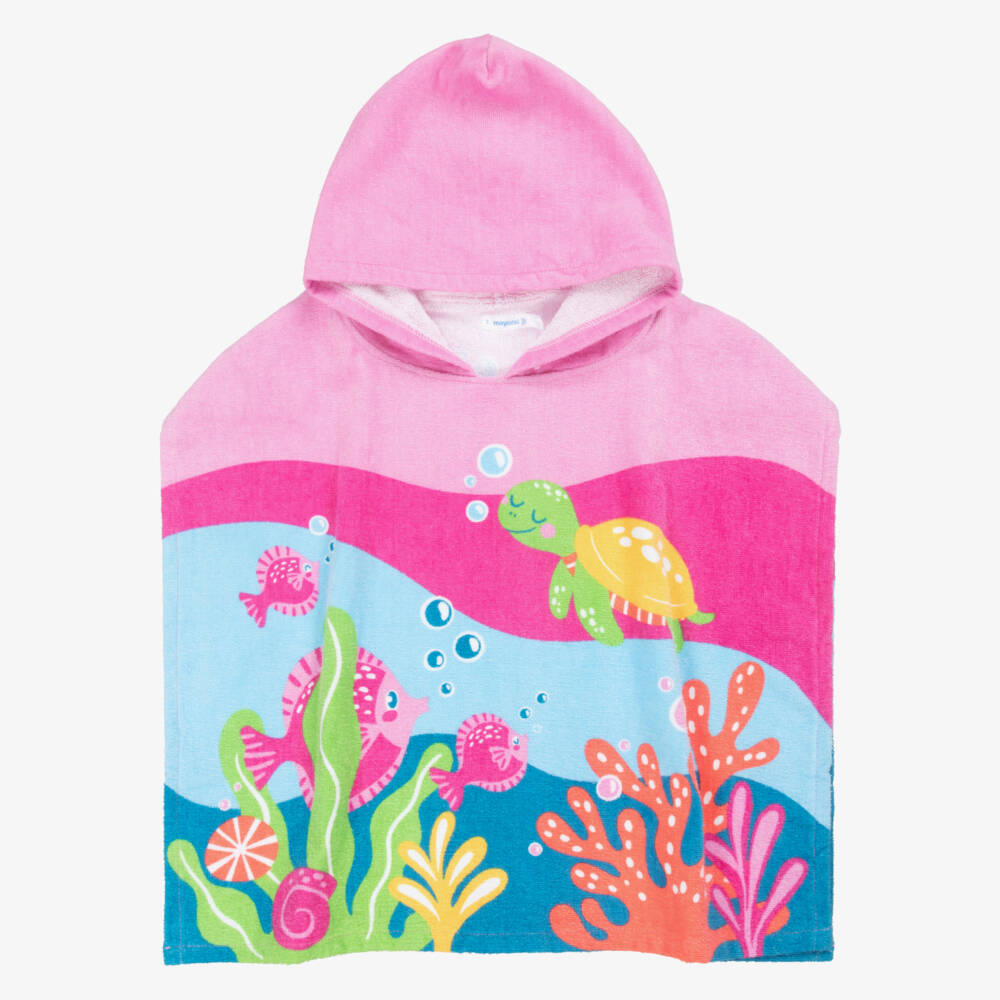 Mayoral-Girls Fuchsia Sea Adventure Poncho Towel | Childrensalon Outlet