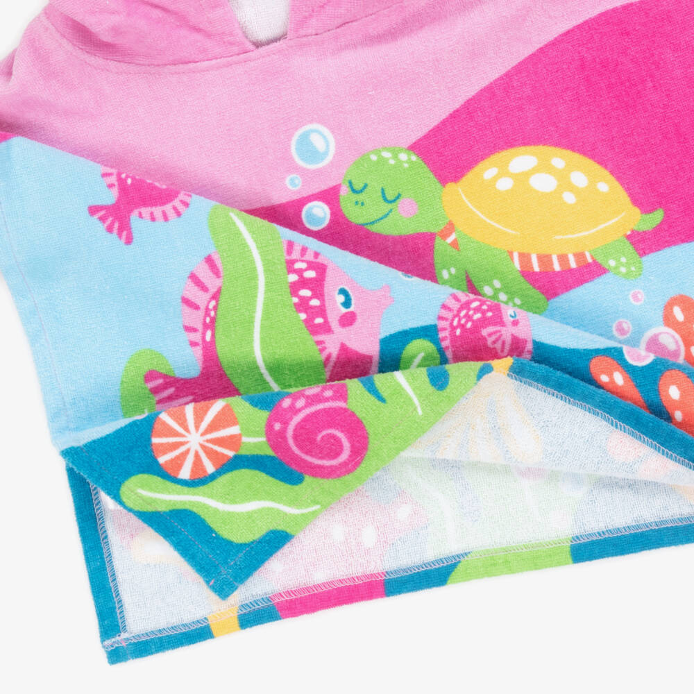 Mayoral-Girls Fuchsia Sea Adventure Poncho Towel | Childrensalon Outlet