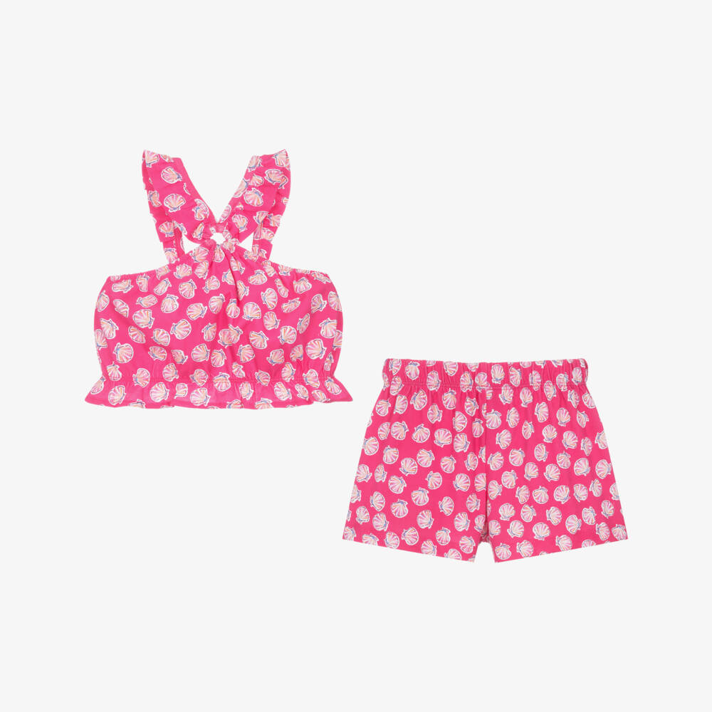 Mayoral-Girls Fuchsia Seashell Jersey Set | Childrensalon Outlet