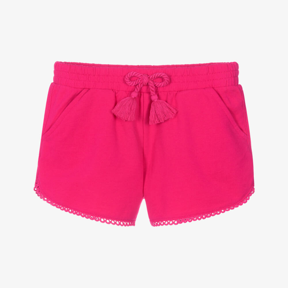 Mayoral-Girls Fuchsia Soft Knit Shorts | Childrensalon Outlet