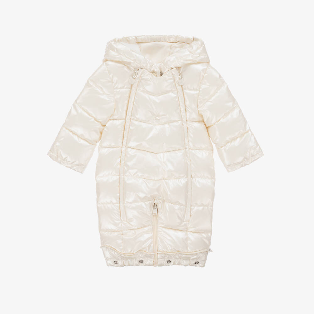 Mayoral Newborn-Girls Gleaming Ivory Winter Snowsuit | Childrensalon Outlet