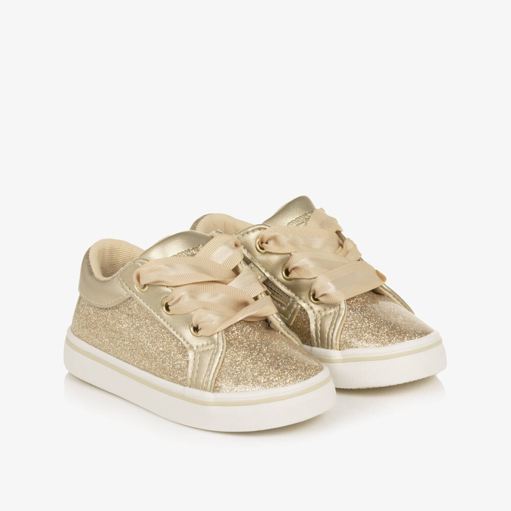 Mayoral-Girls Glittering Gold Trainers | Childrensalon Outlet