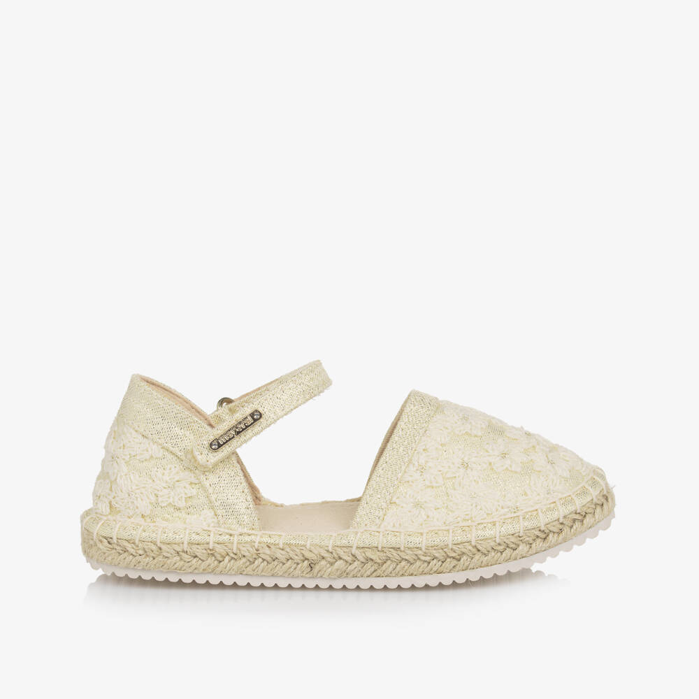 Mayoral-Girls Glittering Ivory Lace Flats | Childrensalon Outlet