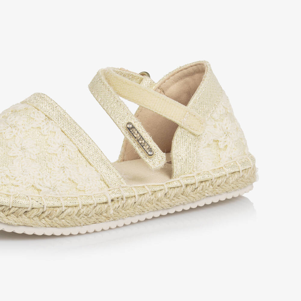 Mayoral-Girls Glittering Ivory Lace Flats | Childrensalon Outlet
