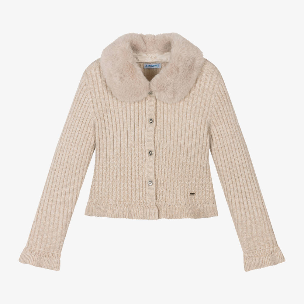Mayoral-Girls Glittering Ribbed Cardigan | Childrensalon Outlet