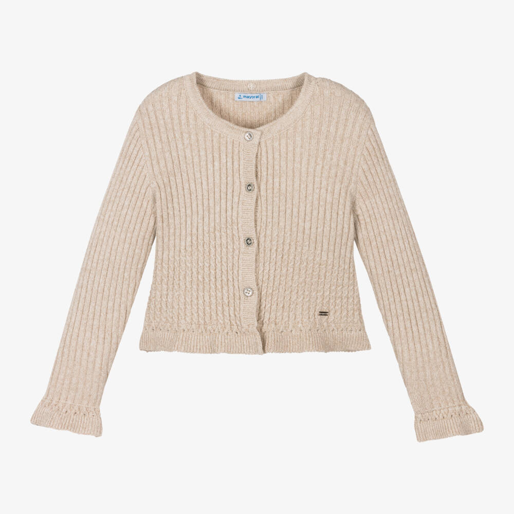 Mayoral-Girls Glittering Ribbed Cardigan | Childrensalon Outlet