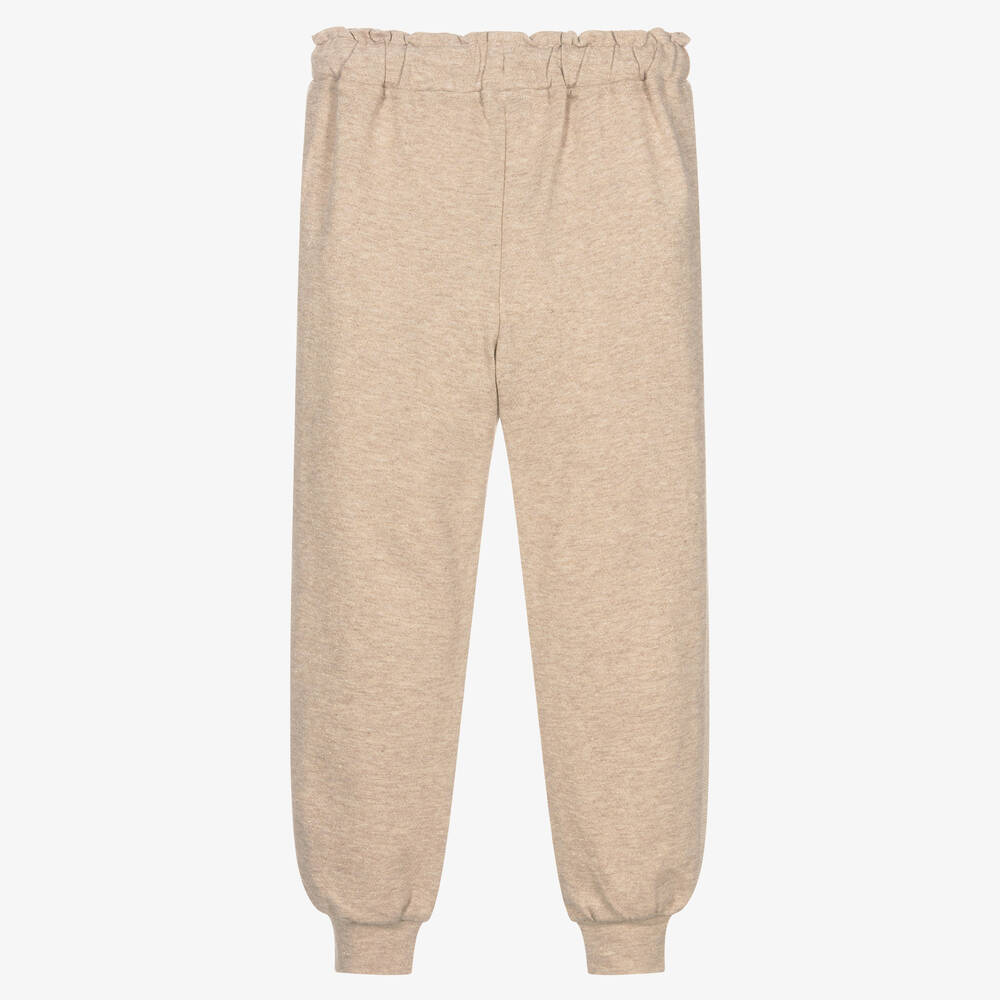 Mayoral-Girls Glittery Beige Joggers | Childrensalon Outlet