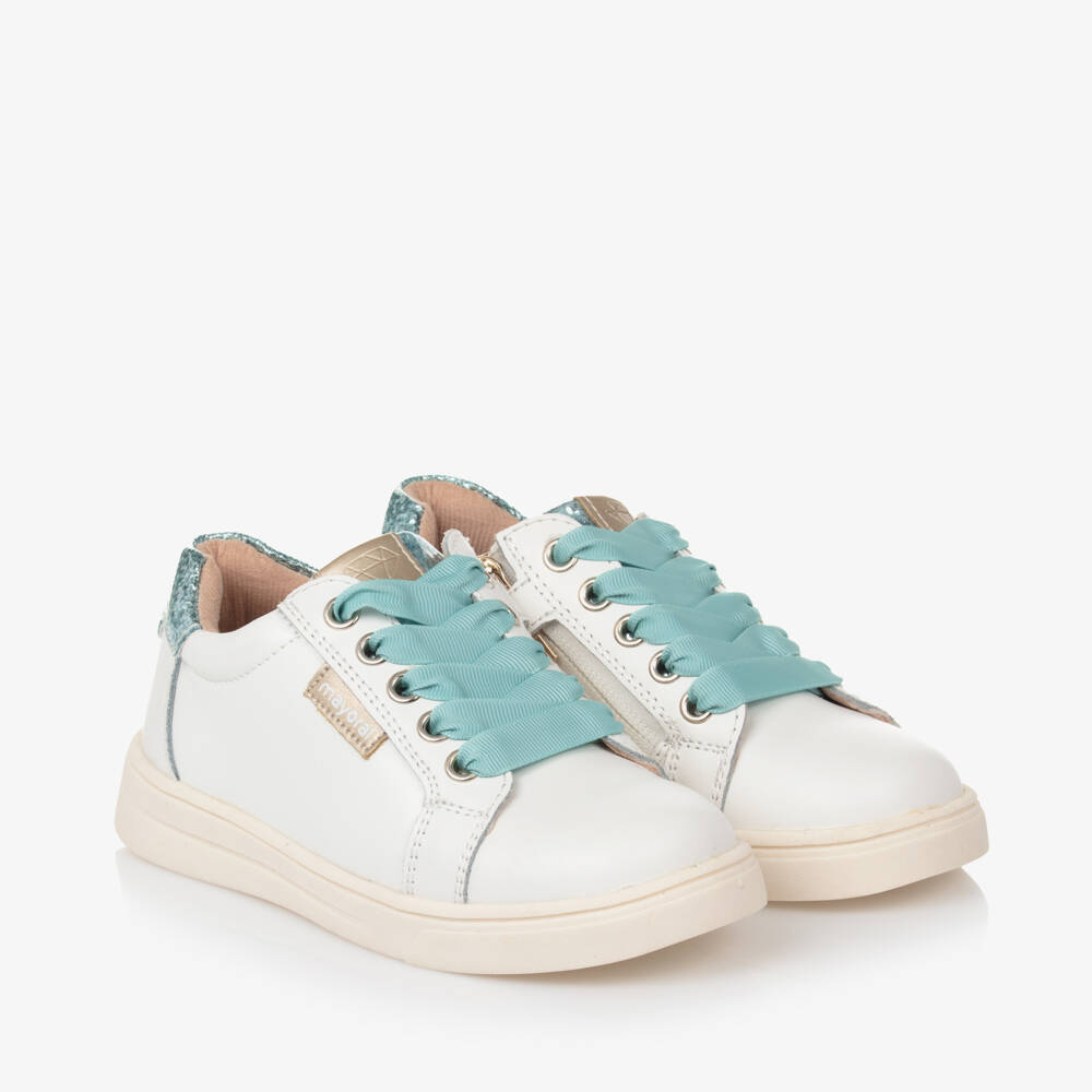 Mayoral-Girls Glittery Blue White Trainers | Childrensalon Outlet