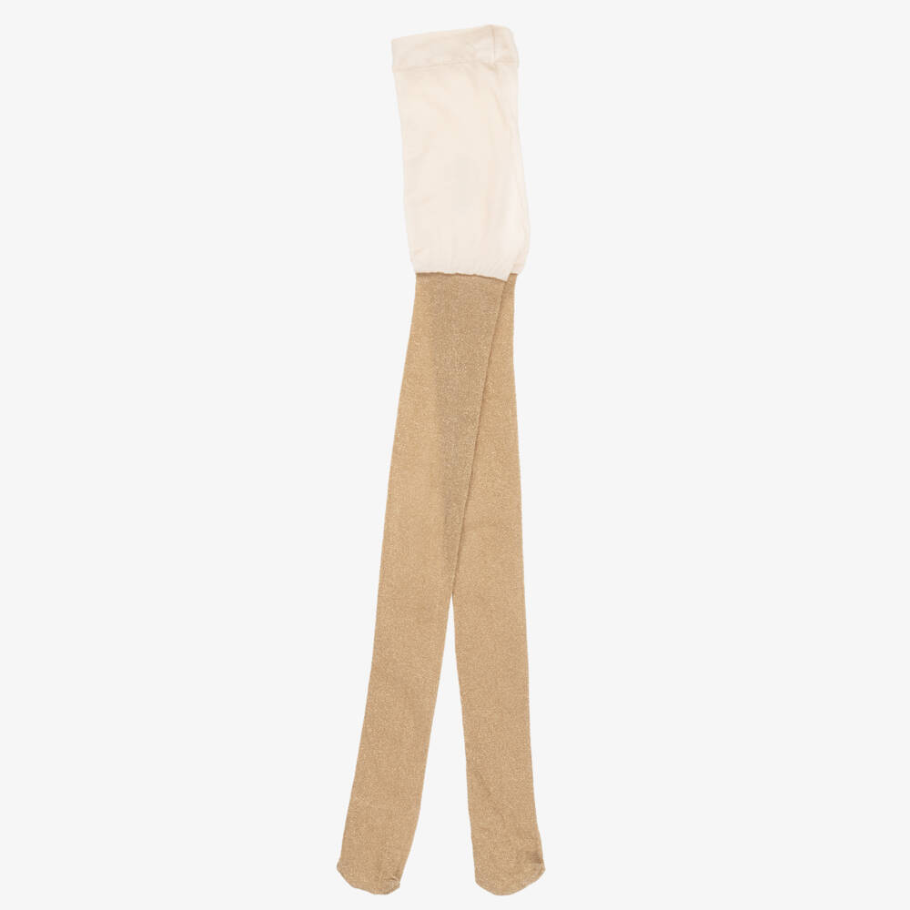 Mayoral-Girls Glittery Gold Tights | Childrensalon Outlet