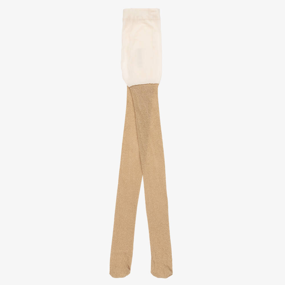 Mayoral-Girls Glittery Gold Tights | Childrensalon Outlet