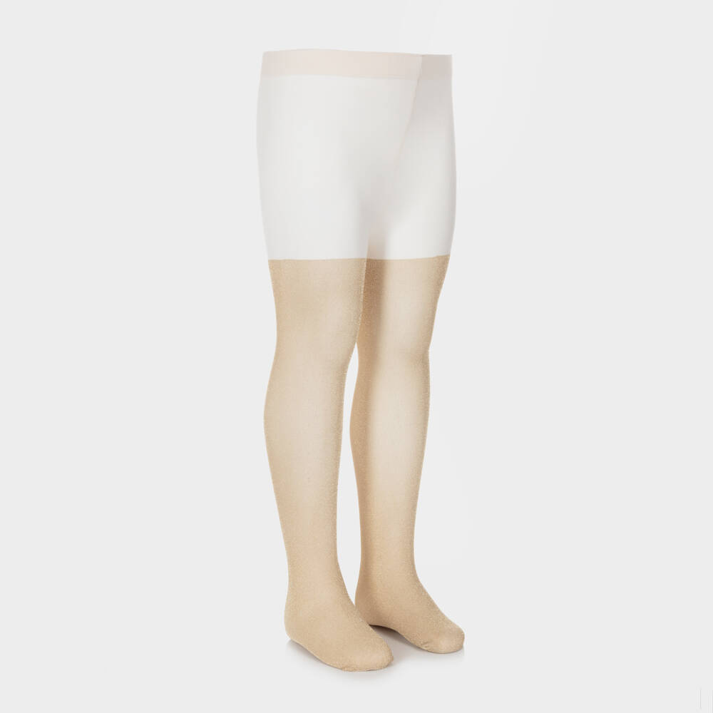 Mayoral-Girls Glittery Gold Tights | Childrensalon Outlet