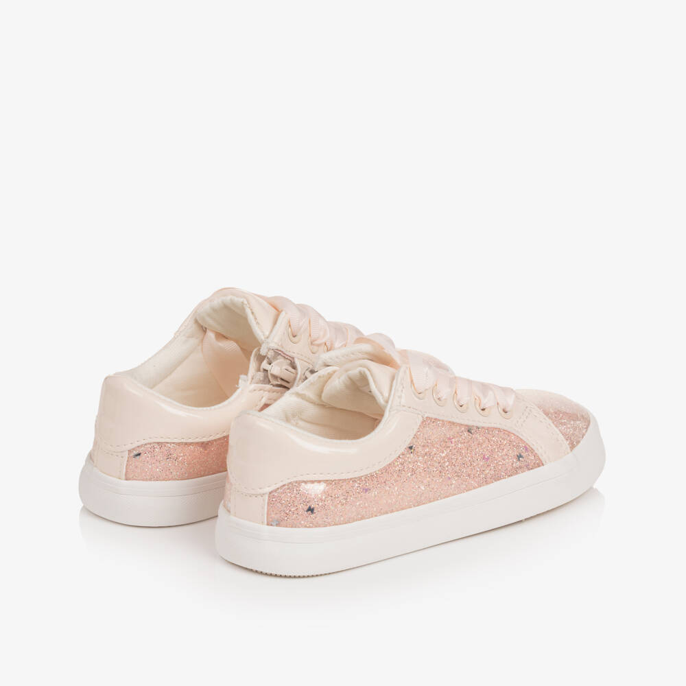 Mayoral-Girls Glittery Pink Lace Trainers | Childrensalon Outlet