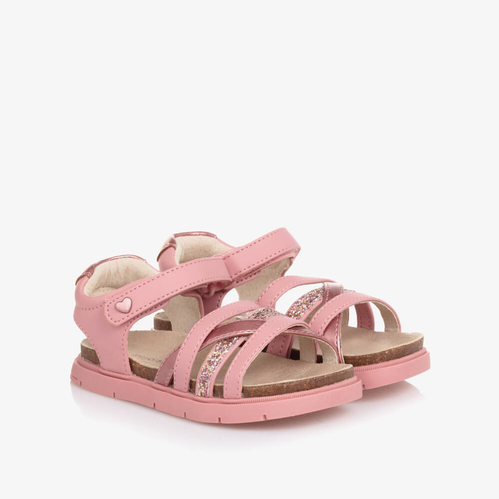 Mayoral-Girls Glittery Pink Strap Sandals | Childrensalon Outlet