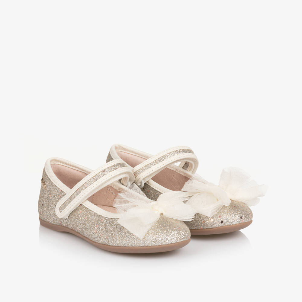 Mayoral-Girls Glittery Silver Bar Shoes with Sequinned Stars | Childrensalon Outlet