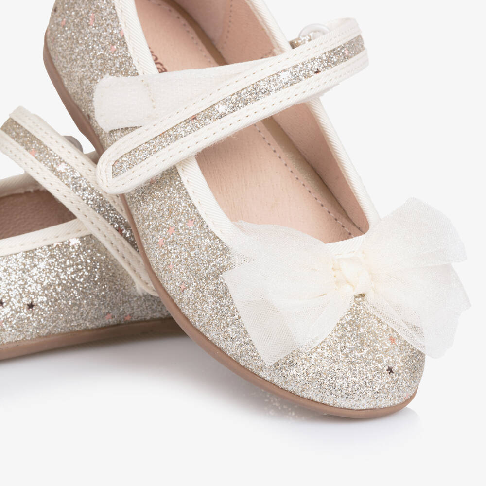 Mayoral-Girls Glittery Silver Bar Shoes with Sequinned Stars | Childrensalon Outlet