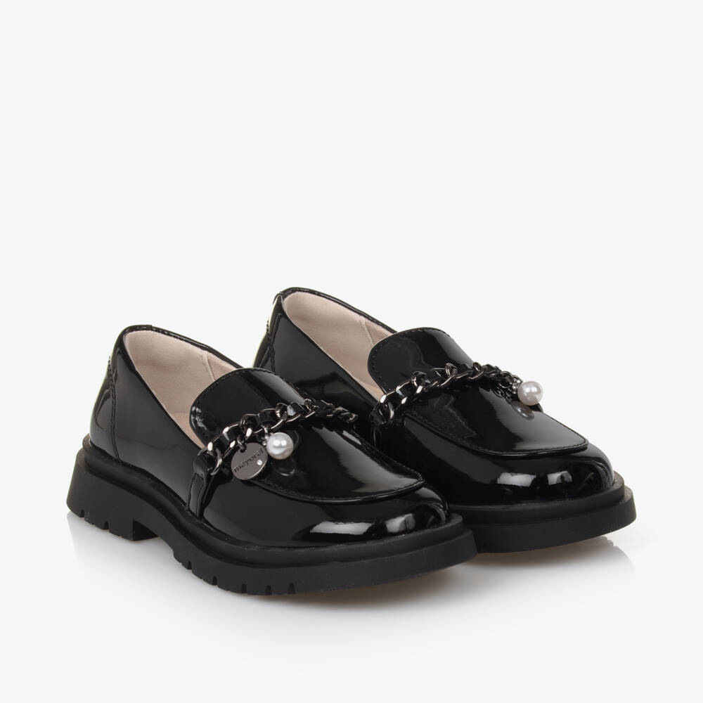 Mayoral-Girls Glossy Black Patent Loafers | Childrensalon Outlet