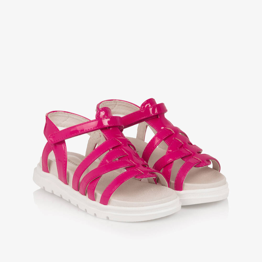 Mayoral-Girls Glossy Pink Strap Sandals | Childrensalon Outlet