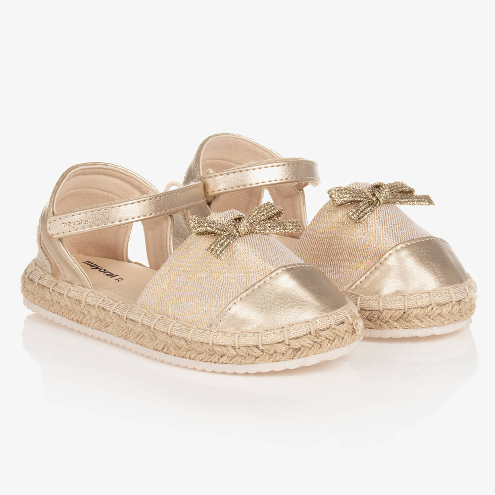 Mayoral - Girls Gold Espadrille Shoes | Childrensalon