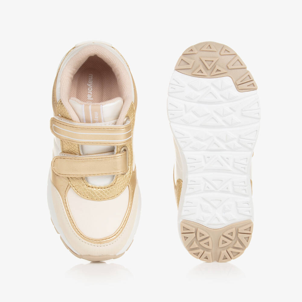 Mayoral-Girls Gold Faux Leather Trainers | Childrensalon Outlet