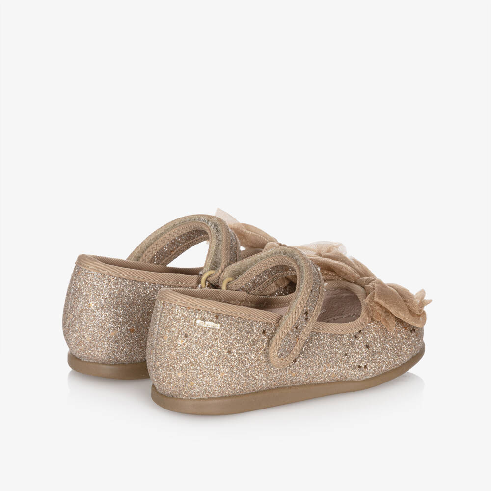 Mayoral-Girls Gold Glitter & Sequin Bar Shoes | Childrensalon Outlet