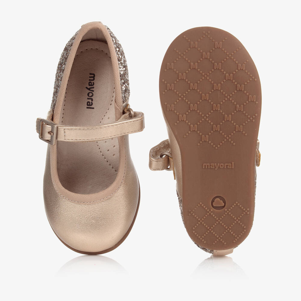 Mayoral Girls Gold Glitter Shoes Childrensalon Outlet