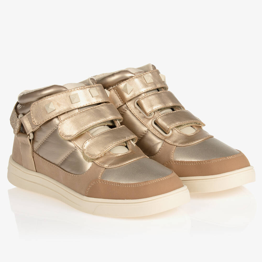 Mayoral - Girls Gold High-Top Trainers | Childrensalon